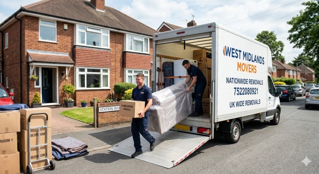Securely packed boxes prepared for a nationwide removals move