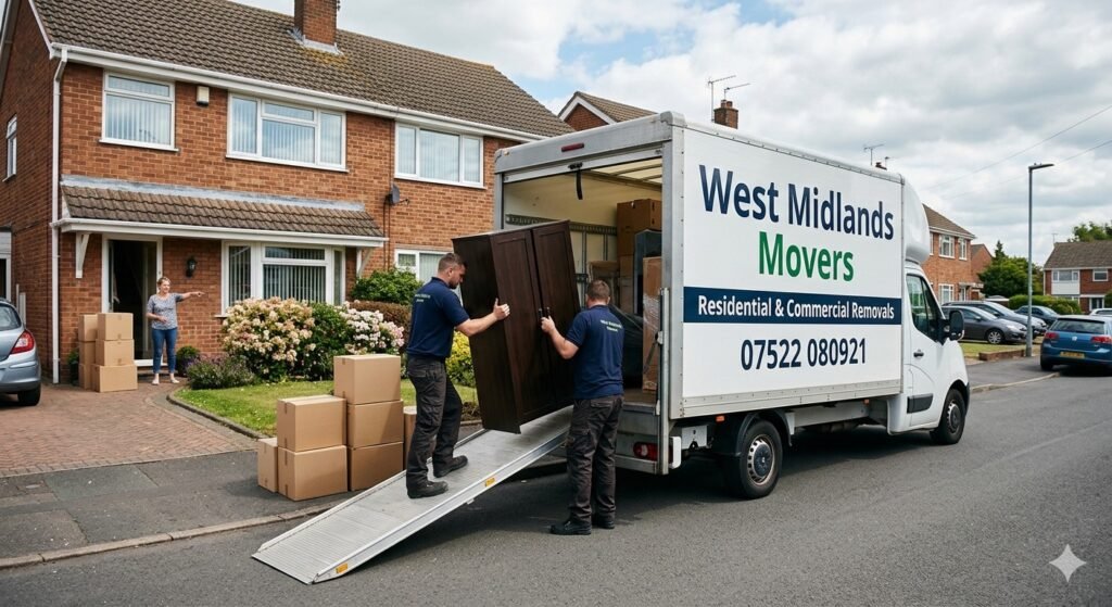 Movers team loading boxes for local house relocation service