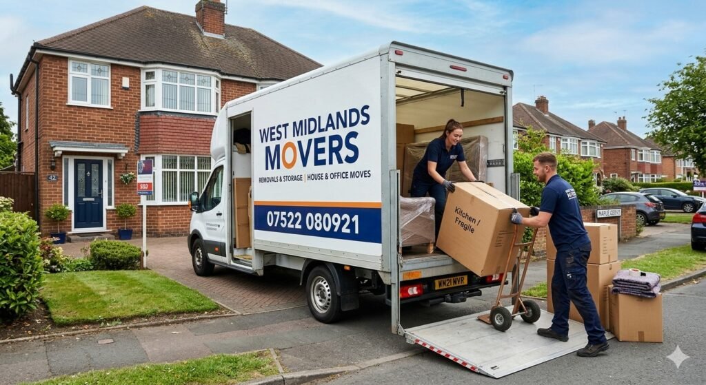 Professional removal services in Wolverhampton helping a family move home