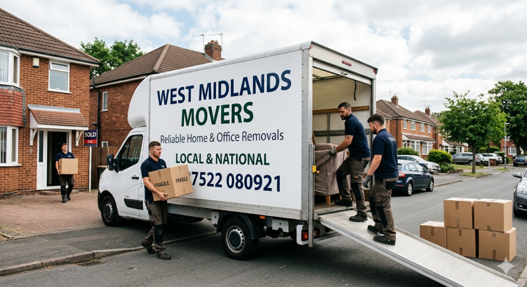 House removal specialists transporting household items in Dudley