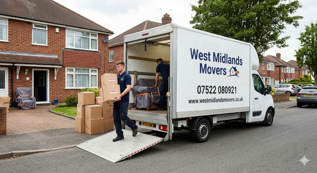 Last-minute moving truck ready for a fast house relocation
